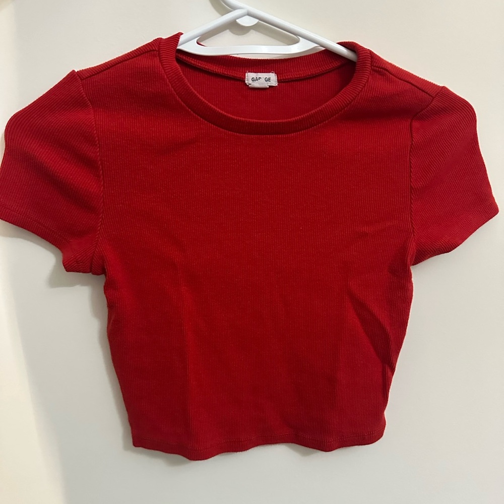 Garage Red Short Sleeve Top